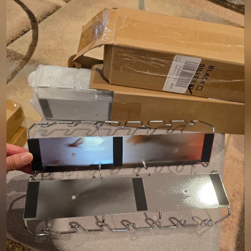 2 Piece Baseball Hat Rack Silver.  2 Sets Available, Price Is For 1 Set Of 2.